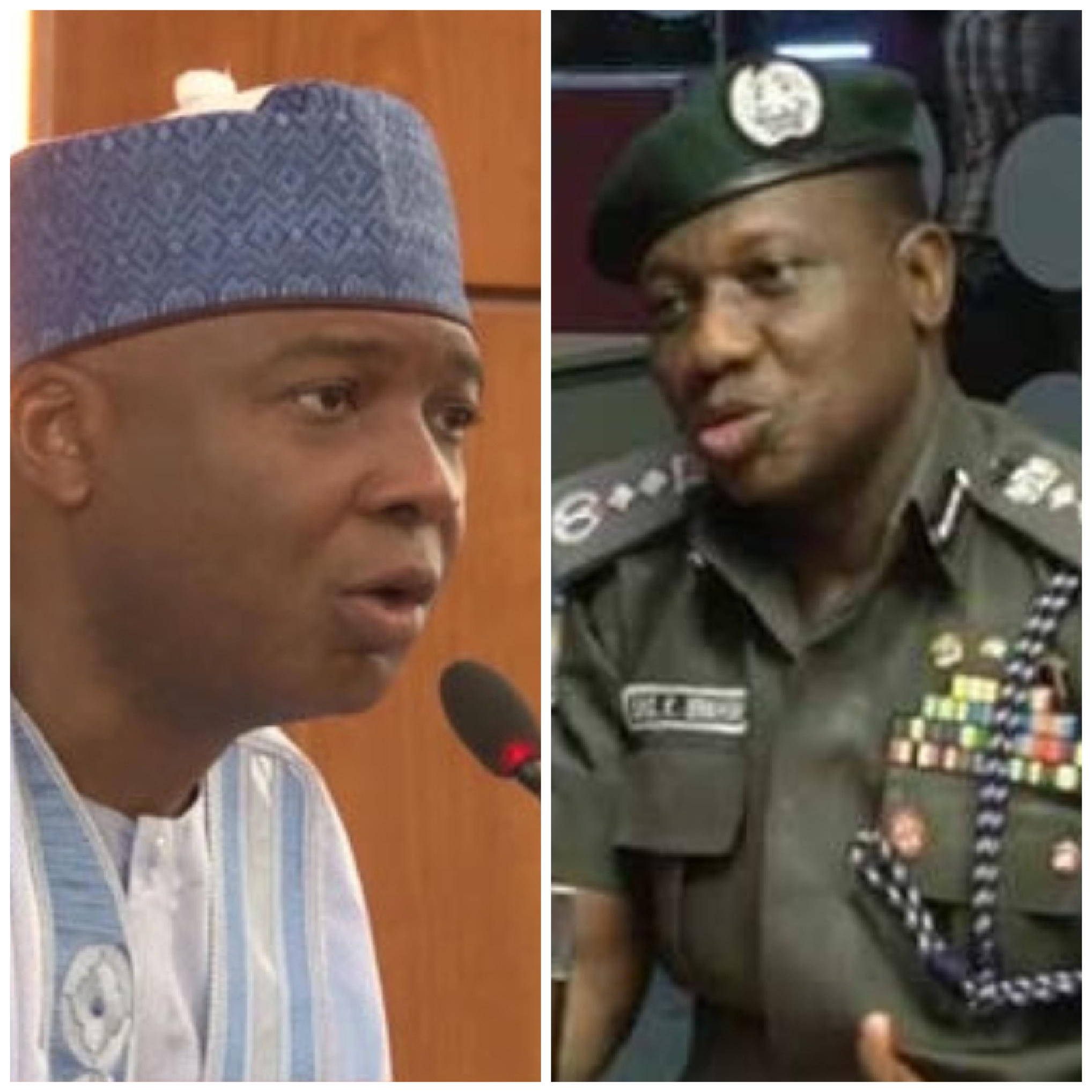 Saraki, left, and IGP Idris.