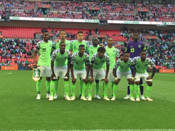 Super Eagles at Wembley during the friendly with England