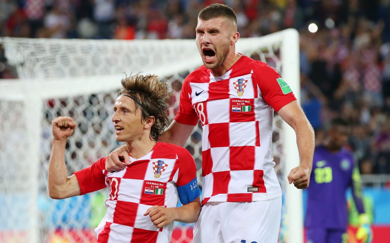 Croatia celebrates a goal
