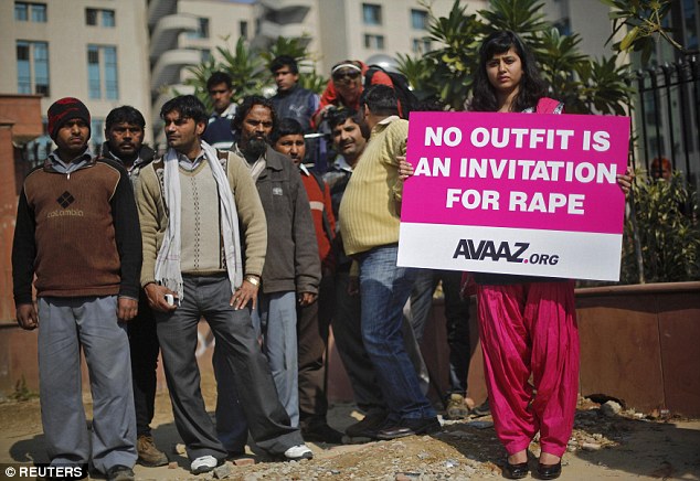 A protest against rape in India.