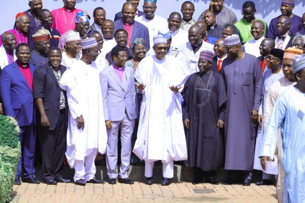 Buhari with leaders of CAN in northern Nigeria after the meeting