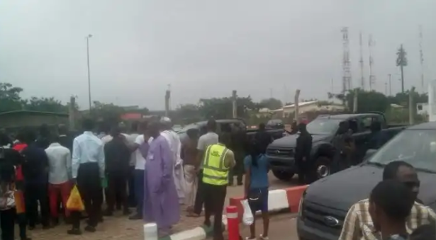 The National Assembly gate on Tuesday morning