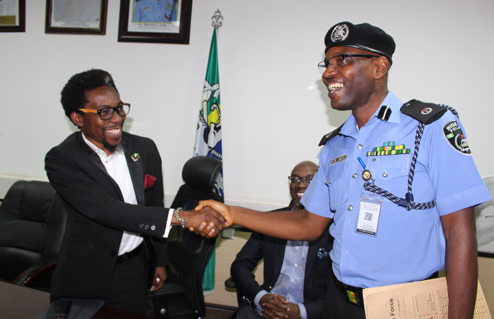 Awosanya and Sogunle at a recent meeting at the Force