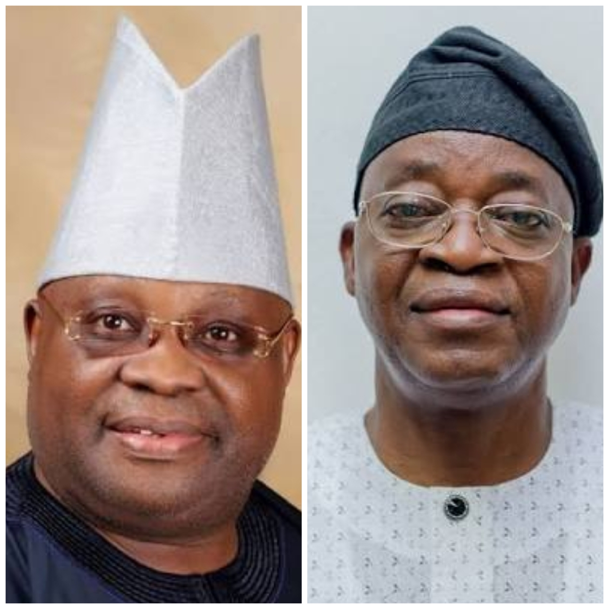 PDP Candidate, Ademola Adeleke, left, and APC's Oyetola