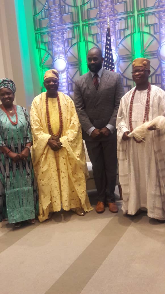 From Left, Olori of Alara, Alara of Aramoko, Vice Mayor Jerry Davis, and Ajero of Ijero