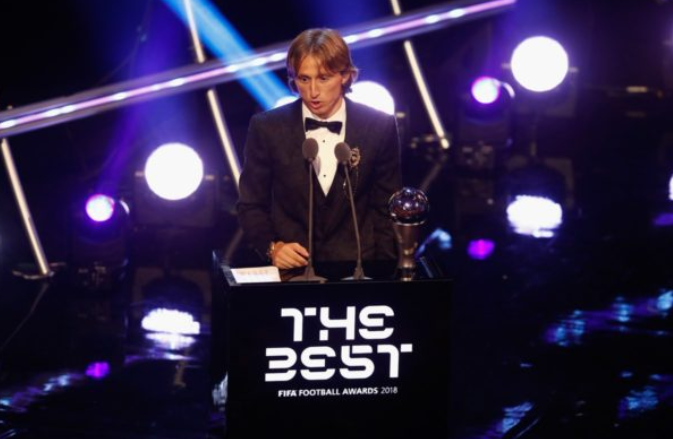 Luka Modric with his Best FIFA Player Award