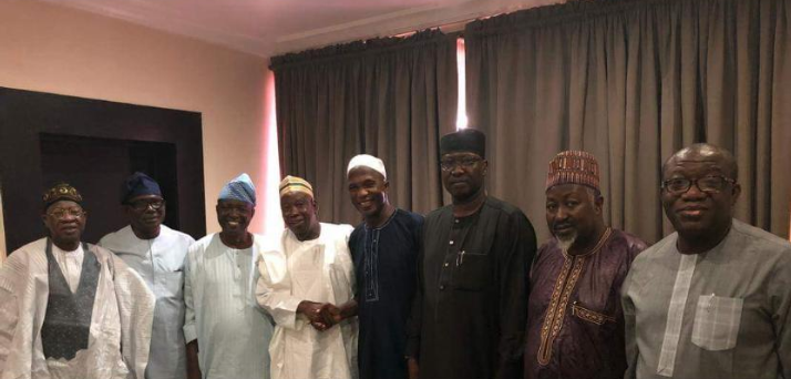 Moshood Adeoti (forth from right) with APC leaders after today's meeting