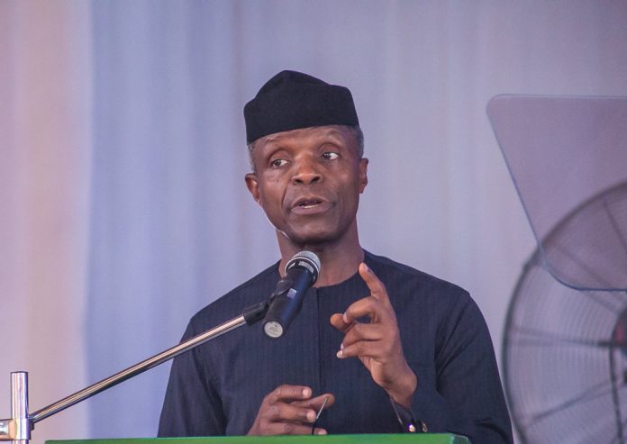 Vice President, Prof. Yemi Osinbajo, who is the Chairman, National Council on Privatisation (NCP), oversees as CBN buys FG’s 12.4 billion shares in NSPMC
