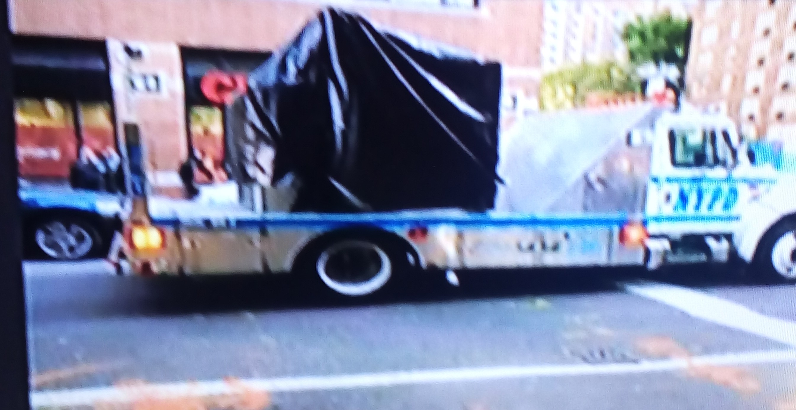 A bomb truck outside the CNN New York office on Wednesday