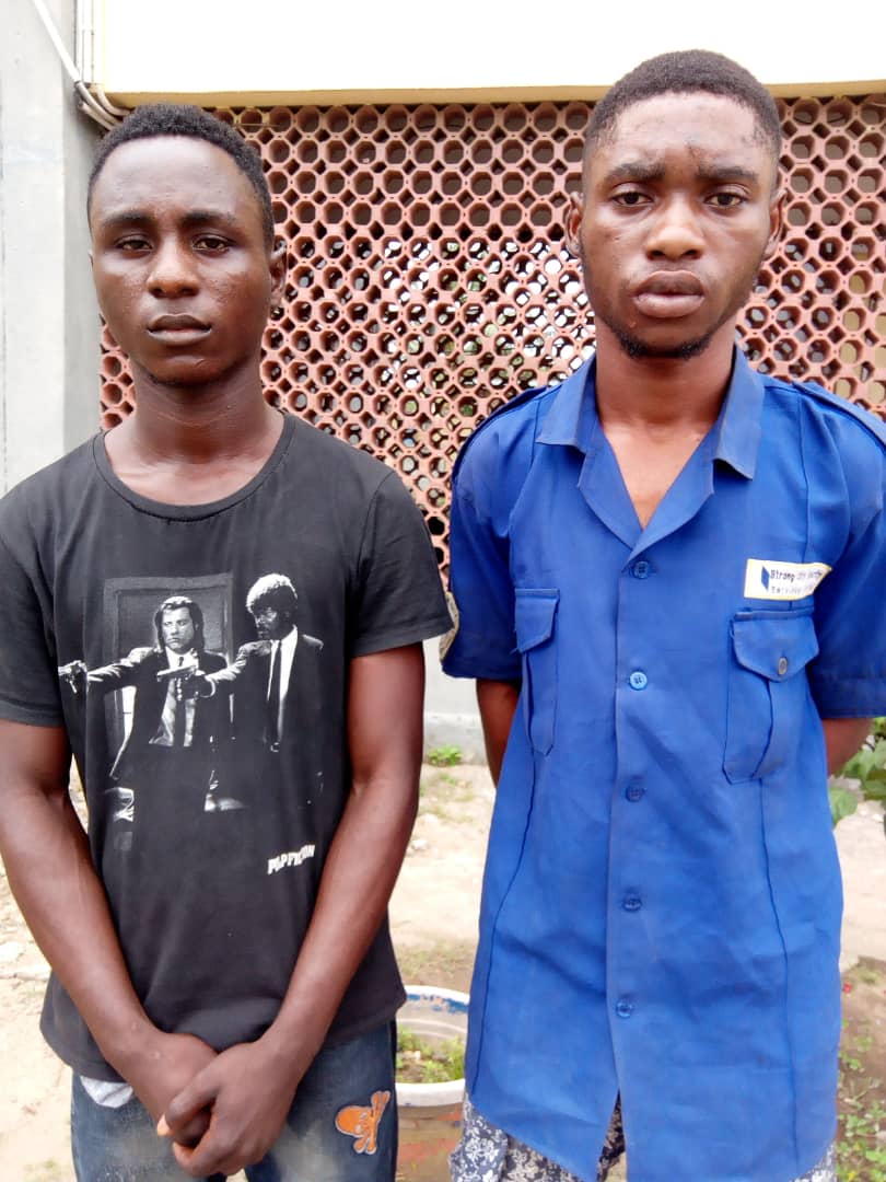 Kingsley Asuquo, right, and Isaac Edet in police net