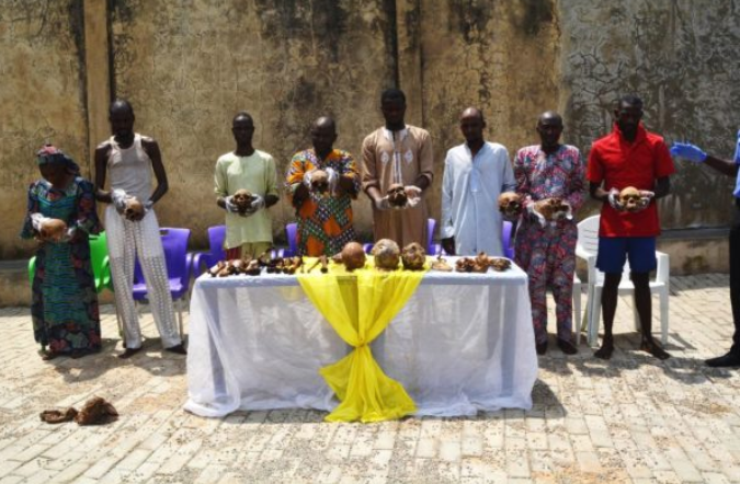 The arrested ritualists, human head and body parts sellers in Ilorin Kwara