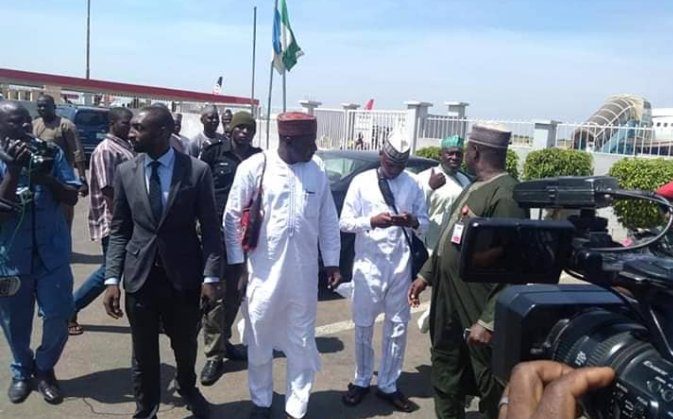 Jafar Jafar, middle, arriving to testify at the enquiry. Photo: Daily Trust