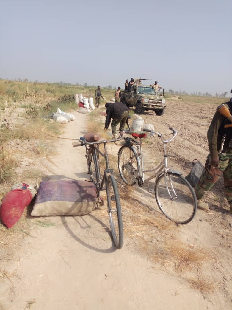 A picture taken by Nigerian soldiers at the scene where they ambushed Boko Haram terrorists