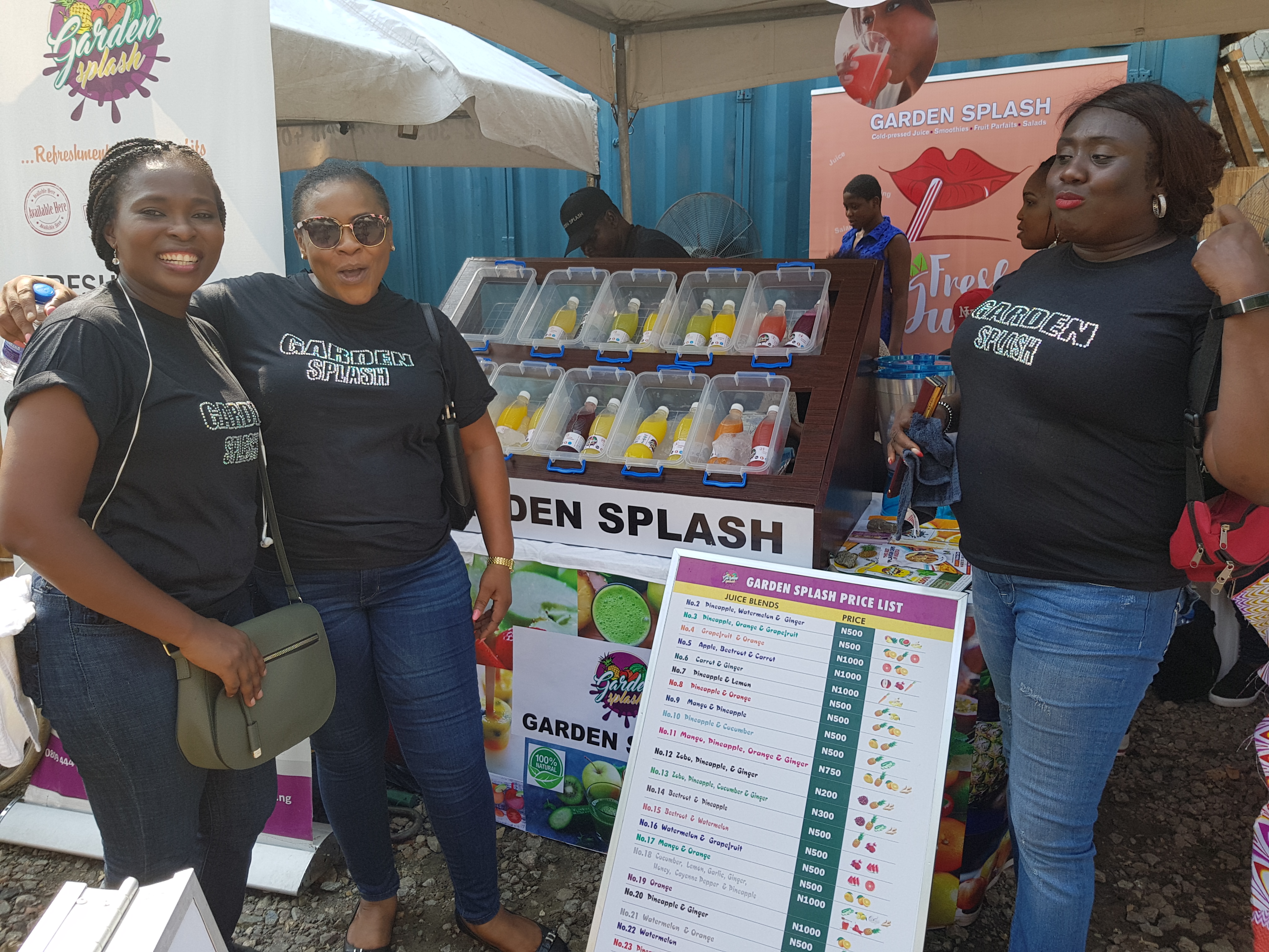 Mrs IkeOluwa ErinOluwa, left, and members of her team at the Fair.