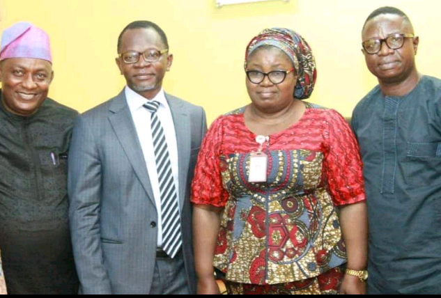 From left, Johnson, Tunji, Olorode and Oyedele during the visit.