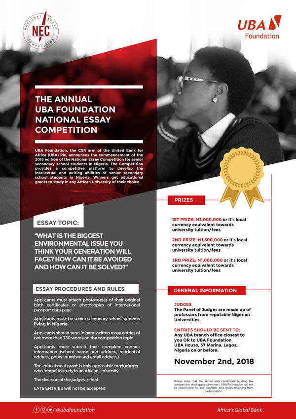 UBA Foundation National Essay Competition