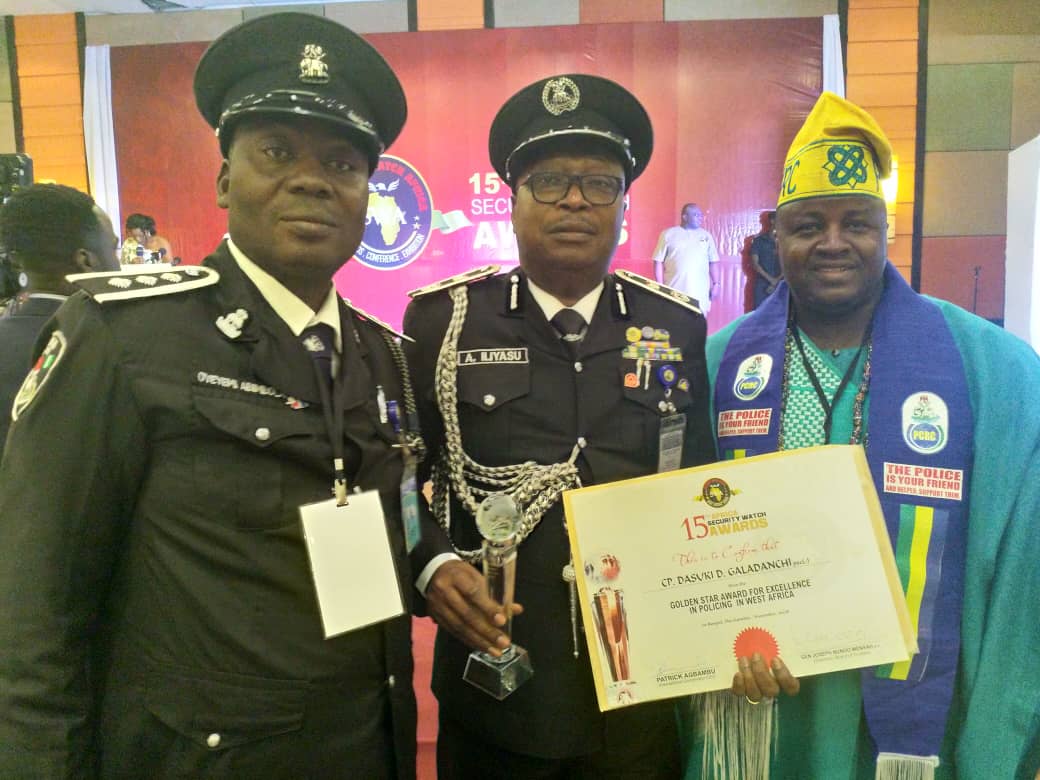 Winners, CP Iliyasu, middle, flanked by DSP Oyeyemi and Alhaji Olaniyan