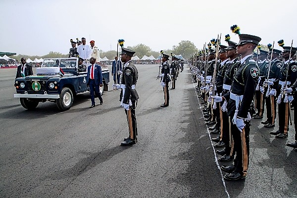 Buhari inspects the graduating cadets