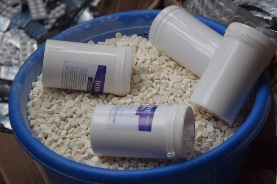 Fake drug produced at the Lagos factory uncovered by the police