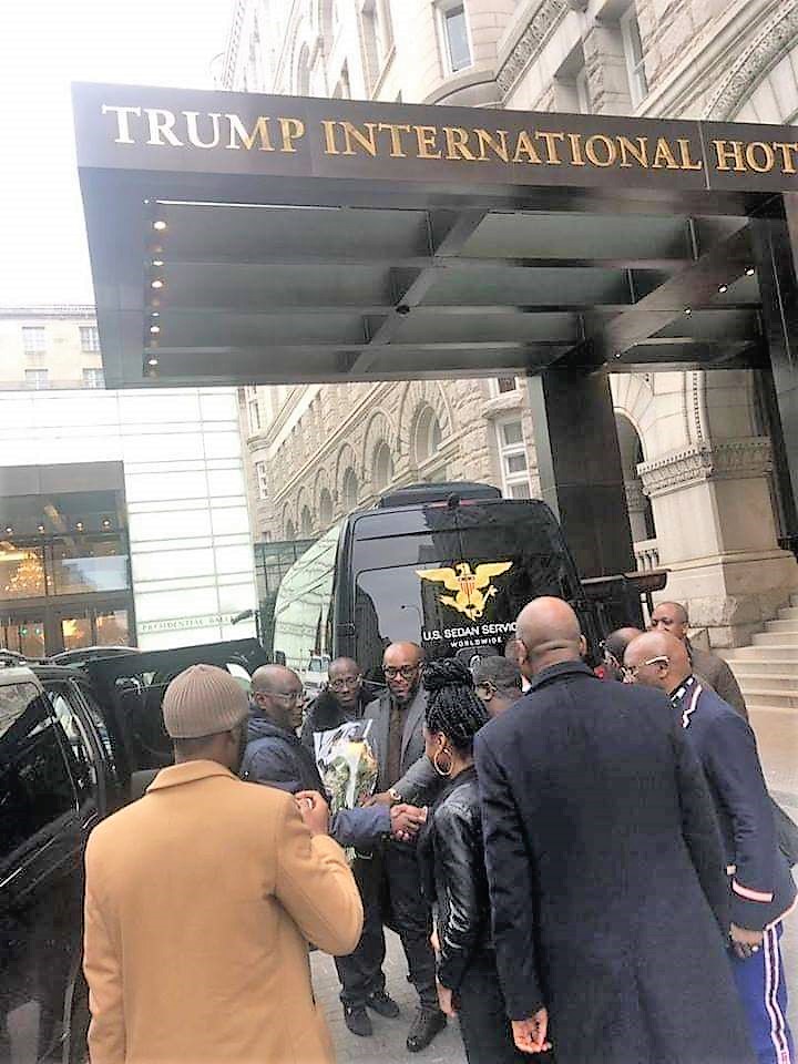 Atiku being received at the Trump International Hotel