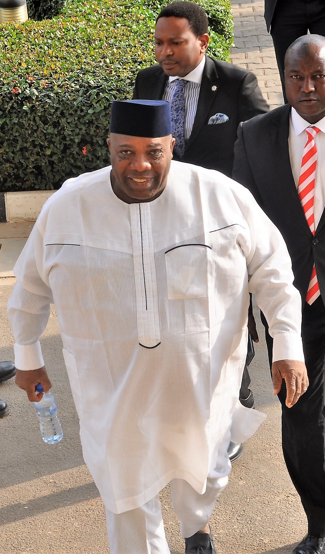 Doyin Okupe being led by EFCC Officials to face charges on Monday