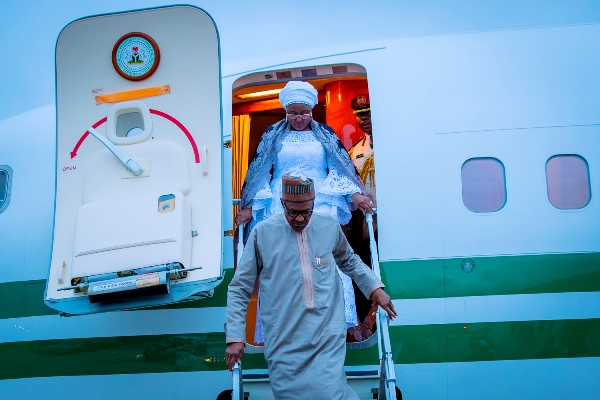 Buhari and wife, Aisha arrive in Katsina