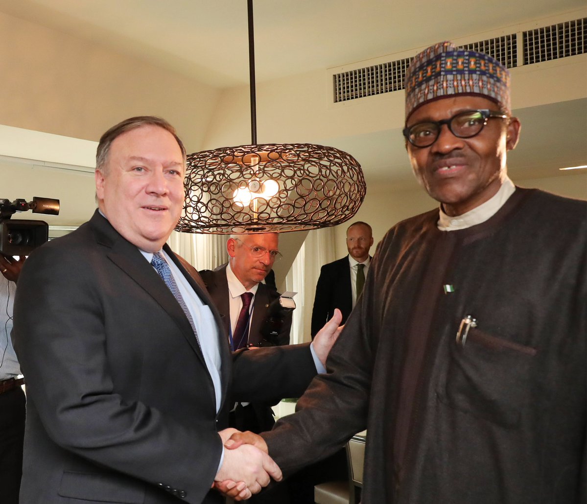 Mike Pompeo, US Secretary of State with Buhari