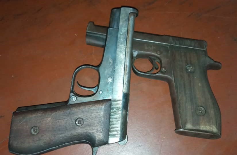 The pistols allegedly recovered by the police