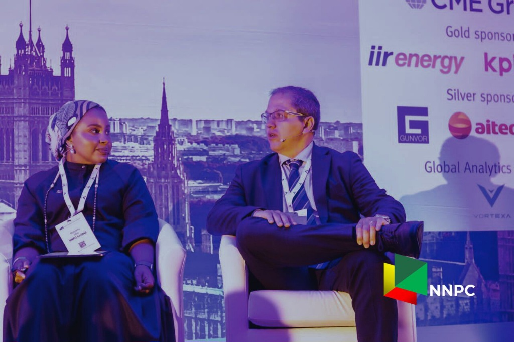 Executive Director, Crude & Condensate, NNPC Trading Limited, Maryamu Idris (left), fielding questions from Vice President Crude of Argus, James Gooder (right) at the Argus European Crude Conference in London.