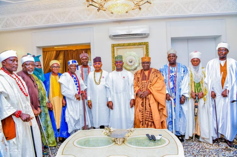 Kogi monarchs on congratulatory visit to the Governor of Kogi State, His Excellency Yahaya Bello,